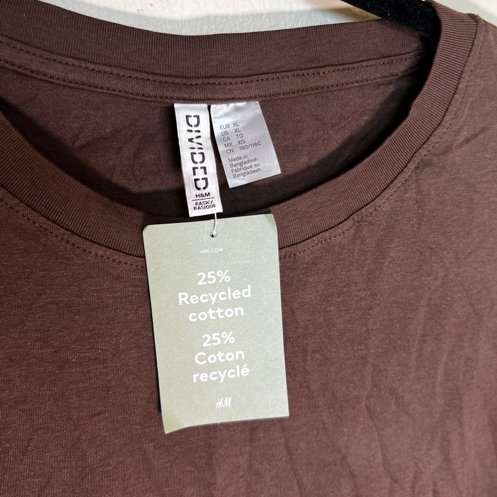 Divided Brown Short Sleeve Tee Crew Neck